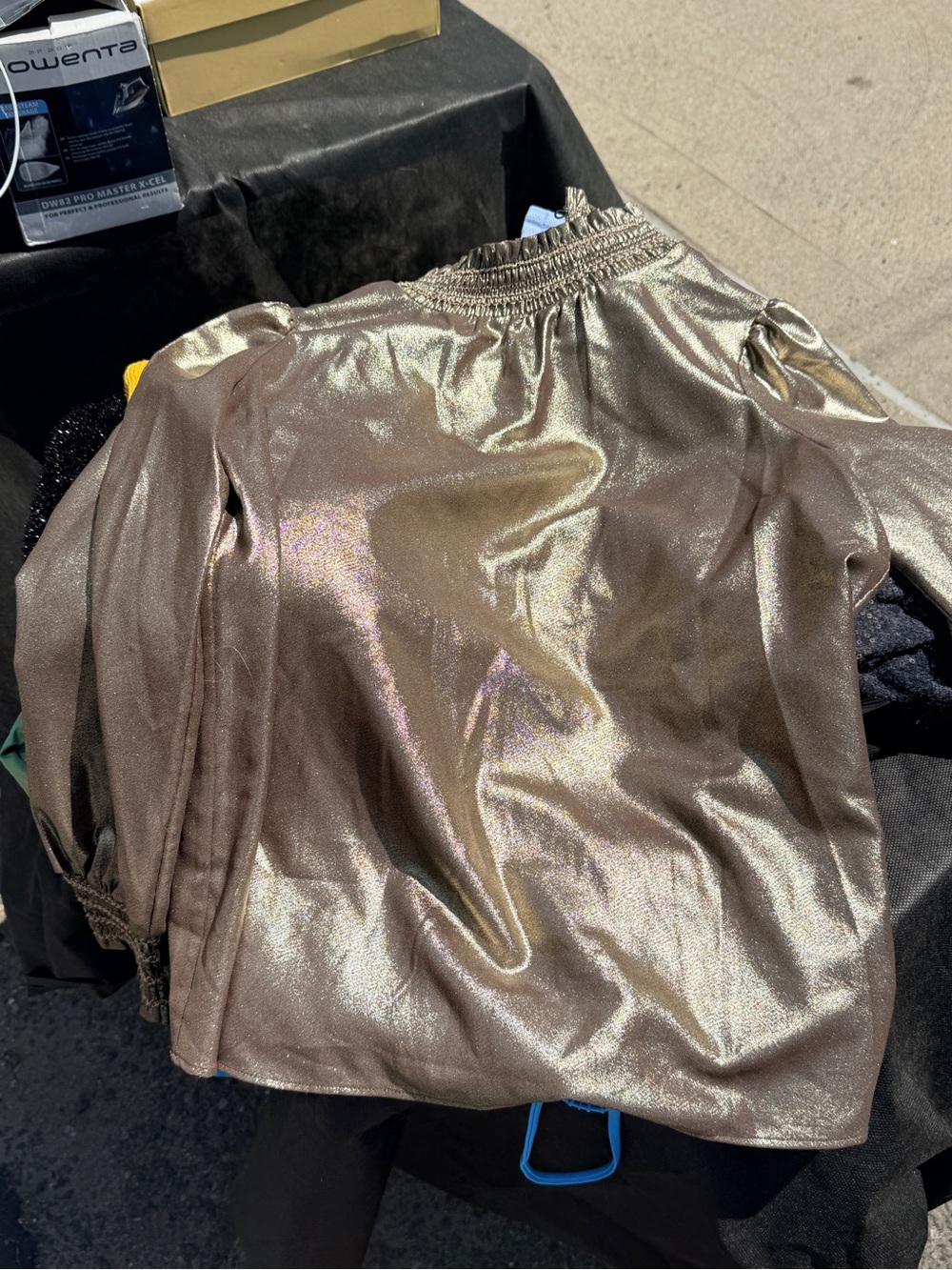 Metallic Bronze Long Sleeve Blouse